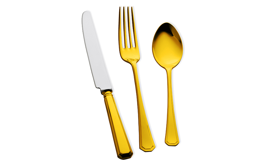 GRECIAN 24 Carat Gold Plated Cutlery