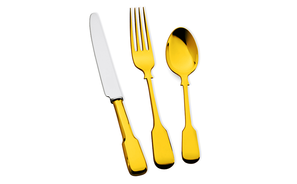 OLD ENGLISH FIDDLE 24 Carat Gold Plated Cutlery