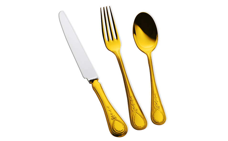 VICTORIAN BEAD 24 Carat Gold Plated Cutlery