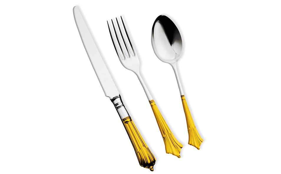 ALBANY Partially 24 Carat Gold Plated Cutlery