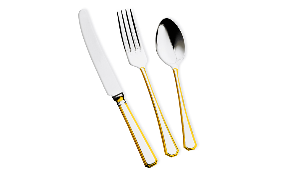 ATHENIAN Partially 24 Carat Gold Plated Cutlery