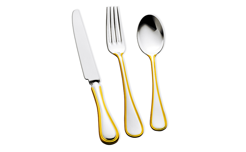 CONTINENTAL THREAD Partially 24 Carat Gold Plated Cutlery