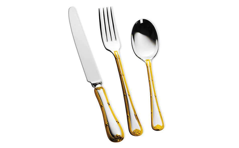EMPIRE Partially 24 Carat Gold Plated Cutlery