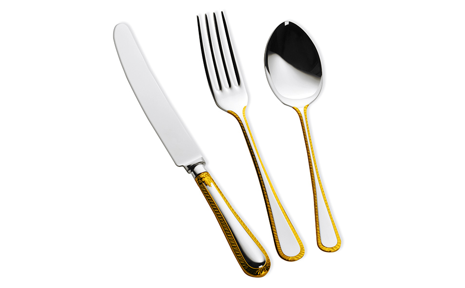 FEATHER EDGE Partially 24 Carat Gold Plated Cutlery