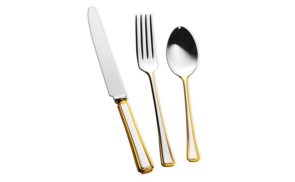 HARLEY Partially 24 Carat Gold Plated Cutlery