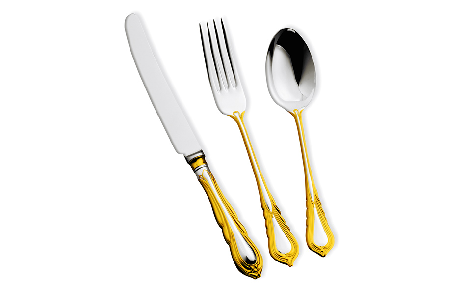 LILLY Partially 24 Carat Gold Plated Cutlery