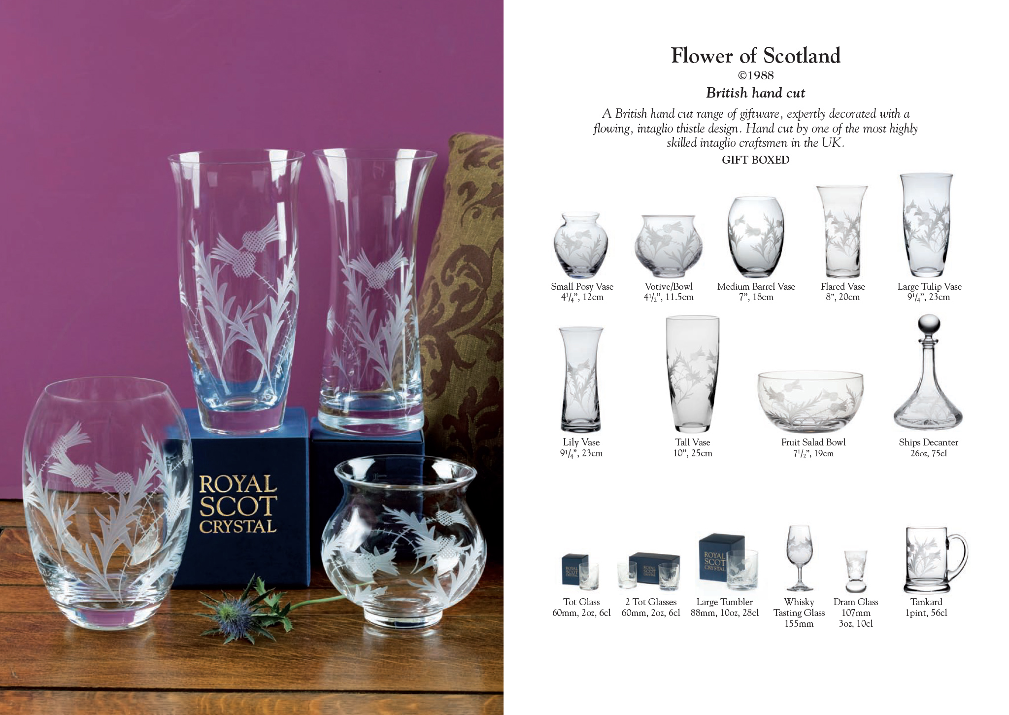Royal scot Crystal - Flower of Scotland