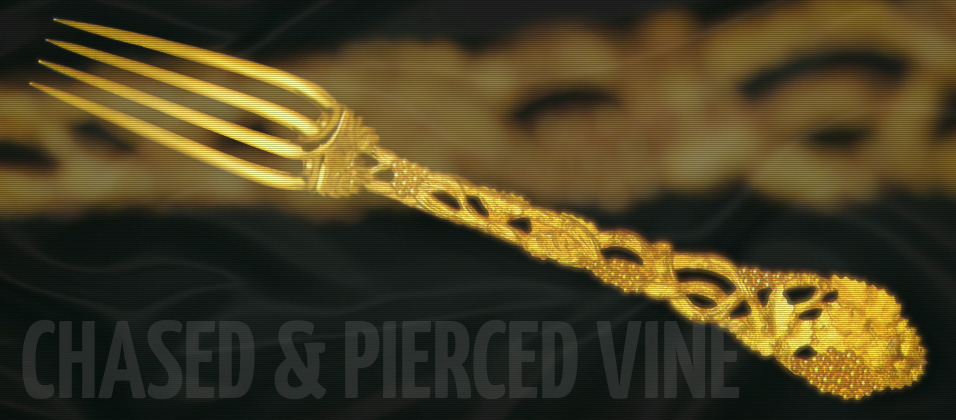 Chased & Pierced Vine 24 Carat Gold Plated Cutlery